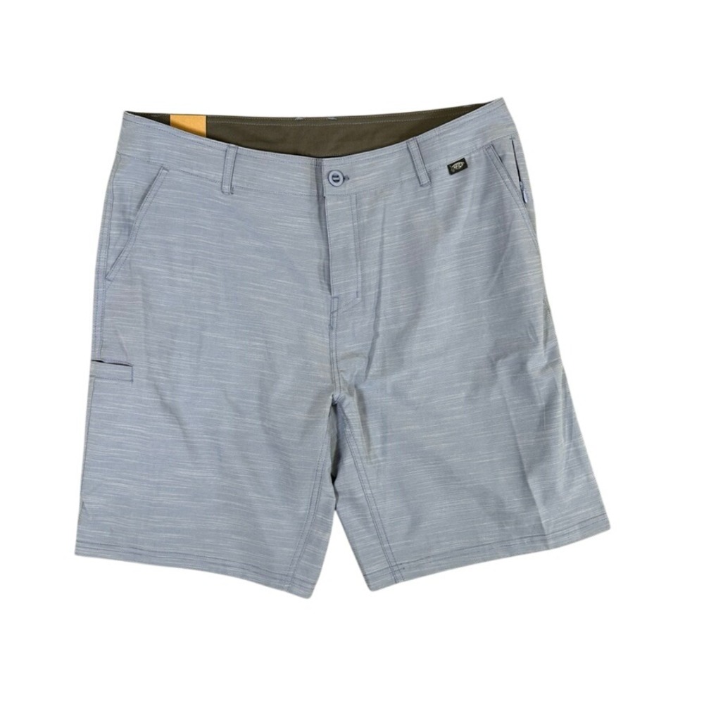 NWT AFTCO Mens 365 Hybrid Chino Shorts 36 Rain Washed Blue M104 Fishing